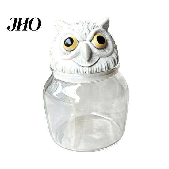 Contenant de stockage pour sachets de thé Pot à épices Pots en verre étanches avec couvercles en forme de chapeau de sorcière/hibou Scellés Contenants étanches à l'humidité pour assaisonnements et aliments secs Décoratifs