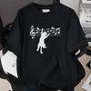 Cat Home Wrecker Creative Print T-shirt, Loose Fit, High-Quality Pure Cotton, Short Sleeve, Slightly Dropped Shoulder, Style 1002-1