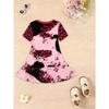 3D Digital Fashion Fantasy Girl Casual Short Sleeve Dress Forest Dinosaur Holiday Spring Summer Birthday Party