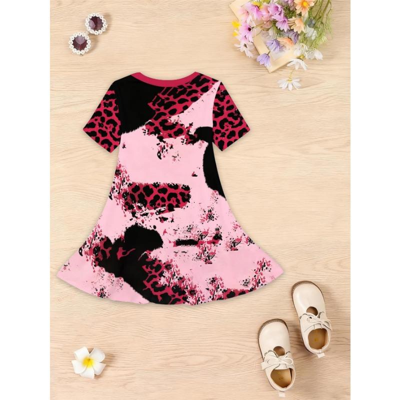3D Digital Fashion Fantasy Girl Casual Short Sleeve Dress Forest Dinosaur Holiday Spring Summer Birthday Party