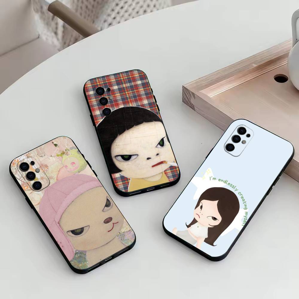 Art Toy Y-Yoshitomo -N-Nara Phone Case For Samsung S25,S24,S21,S22,S23,S30,Ultra,S20,Plus,Fe,Soft Silicone Black Cover