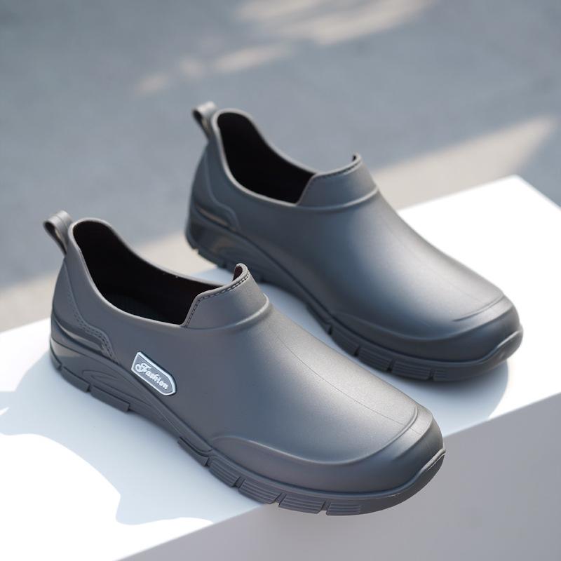 Men's Rain Boots Non-slip Waterproof Short-tube Rain Boots Takeaway Rider Rubber Shoes Water Shoes for Kitchen Work