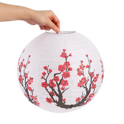 Plum Blossom Round Paper Lantern Lamp Shade Chinese Oriental Style Light