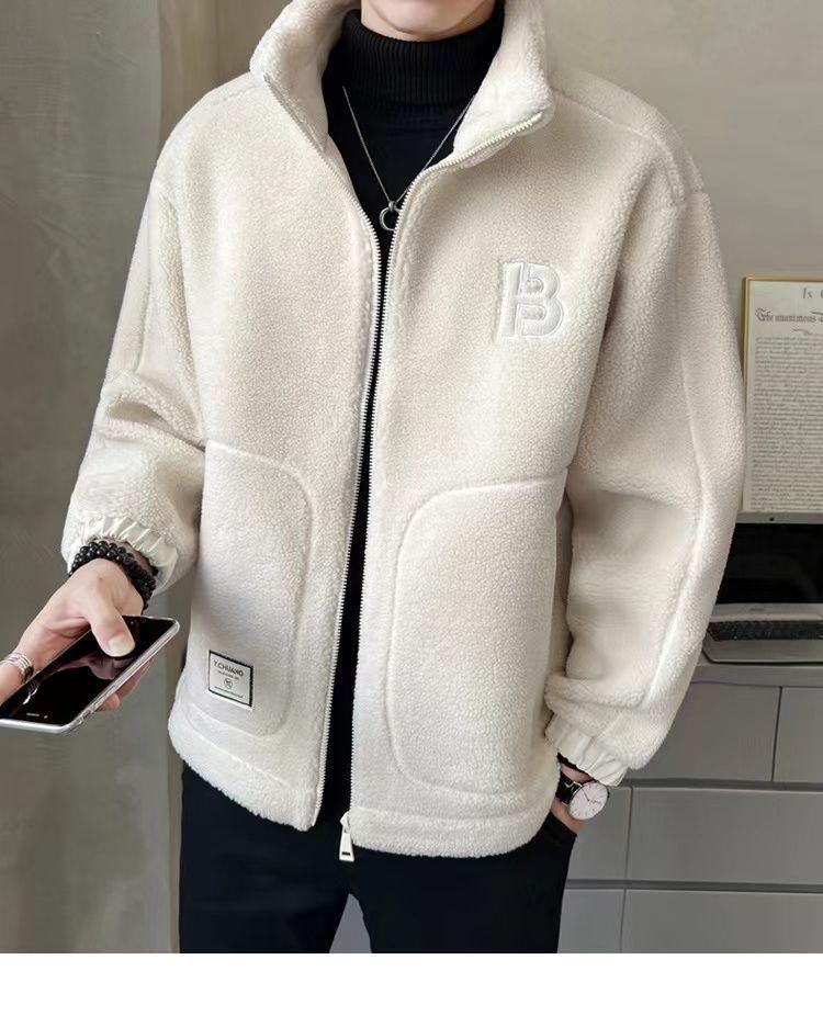 2025 Men's Lambswool Cotton Jacket - Thick Velvet Outerwear for Autumn/Winter