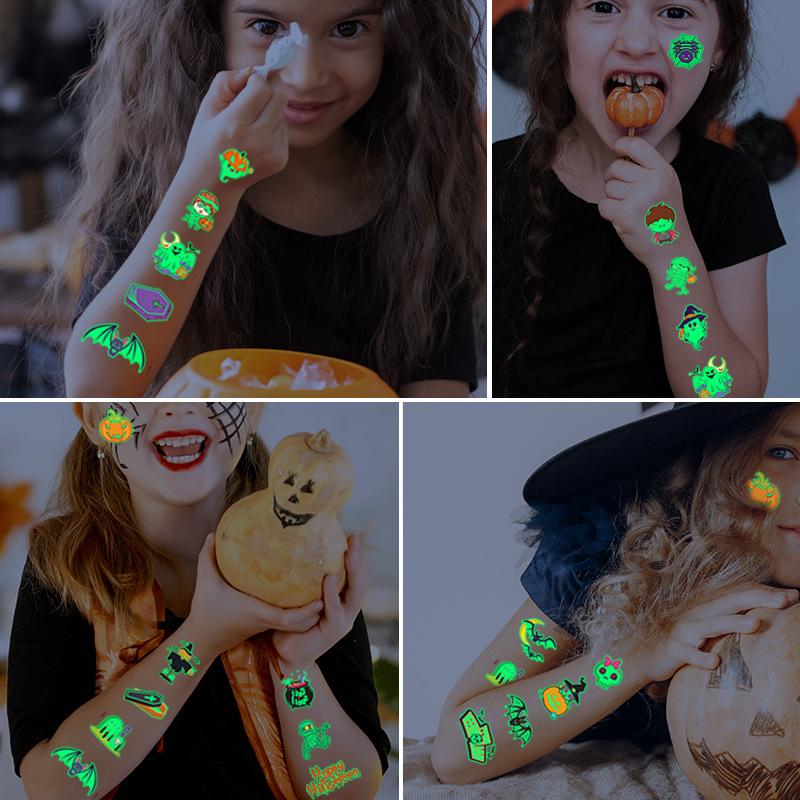 Luminous Halloween Tattoo Stickers Party Party Gifts Temporary Stickers Luminous Tattoo Stickers Halloween Stickers
