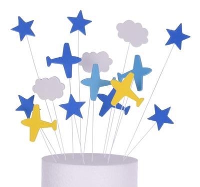 Airplane - Stars - Clouds Cake Toppers Topper