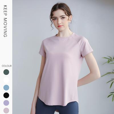 Summer Quick-dry Yoga Sports T-shirt Loose Workout Fitness Tops Breathable Tee