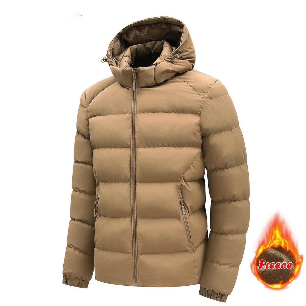 Men's Hooded Down Cotton Jacket - Trendy, Casual, Thick, and Warm Coat.
