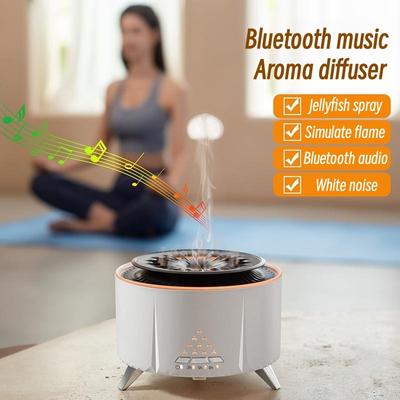 Fernbedienung für ätherische Öle, Aroma-Luftbefeuchter, Bluetooth-Musik-Player, simuliert Flamme, Ultraschall-Duft-Diffusor