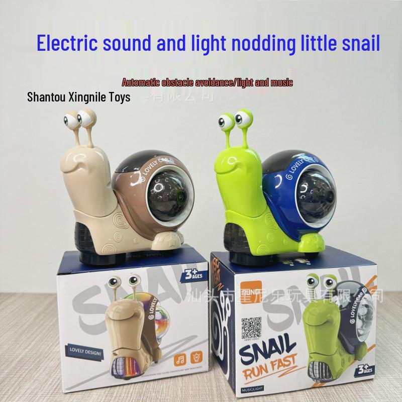 Children's Electric Snail Toy with Projection, Sound, Light, and Automatic Obstacle Avoidance