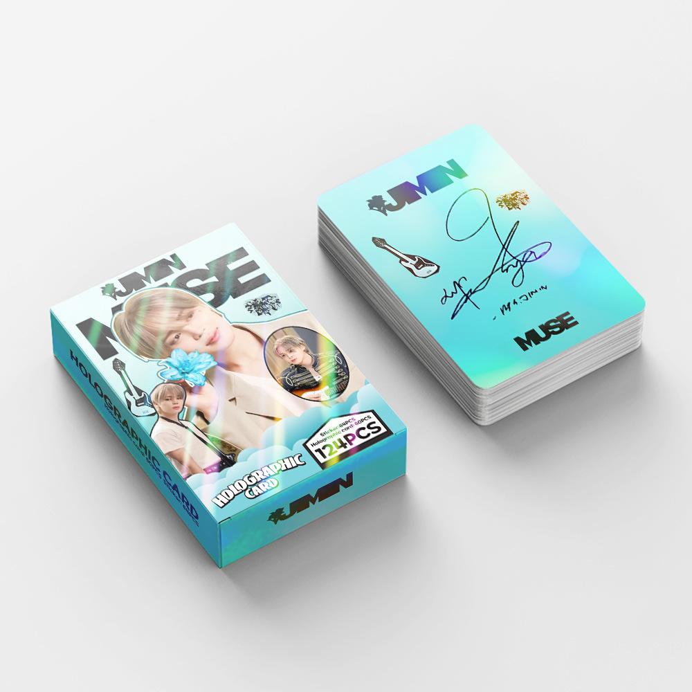 Straykids 124pcs Jimin Muse Album Holographic Photocards Pop Idol Lomo Flash Signature Photo Cards For Pop Fans Collection Lovely Gift