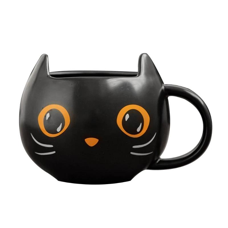 

Ceramic Black for Cat Coffee Mug Tea Cup Halloween Gifts for Cat Lovers Cou