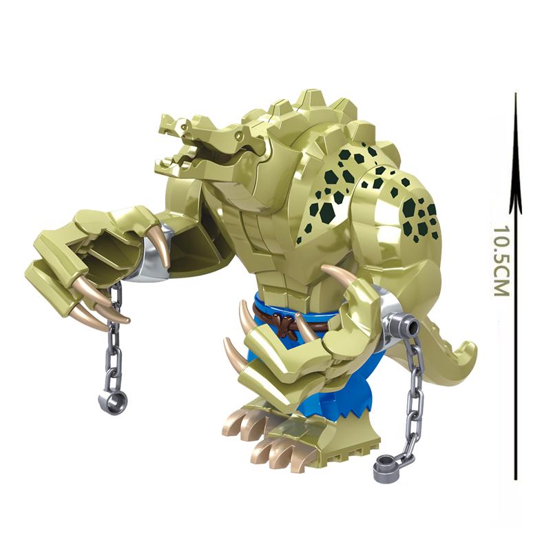 Big Size 10.5cm Killer Croc Tail Gator Crocodile Killer Model Building Blocks Enlighten Action Figures Bricks Toys For Children