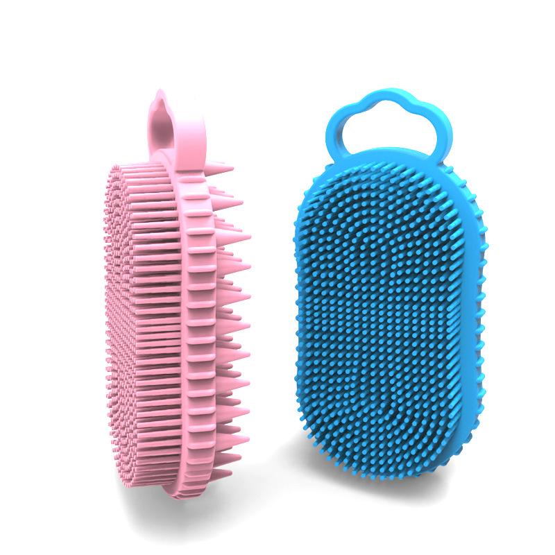 New Silicone Double-Sided Bath and Shampoo Brush - Deep Clean Exfoliating Back Scrubber for Adults