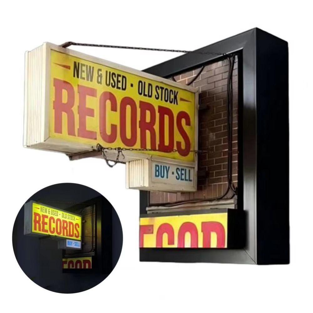 

Retro Record Store Wall Light Nostalgic Bar Ornament Lamp Wall Decoration Light Bedroom Wall Light