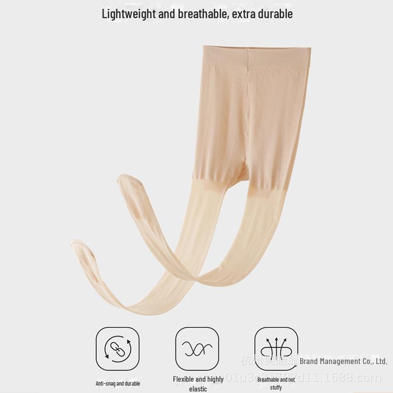 "Ultra-Thin Women's Summer Pantyhose: Flesh-Toned Core-Spun Silk, Black Anti-Snag Durable Large Size Pineapple Bottoming Socks"