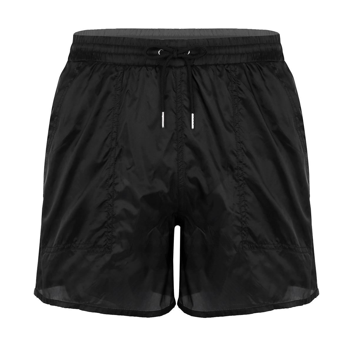 

Мужские плавки, прозрачные шорты для плавания на шнурке, пляжные шорты, купальники с карманом XL чёрный