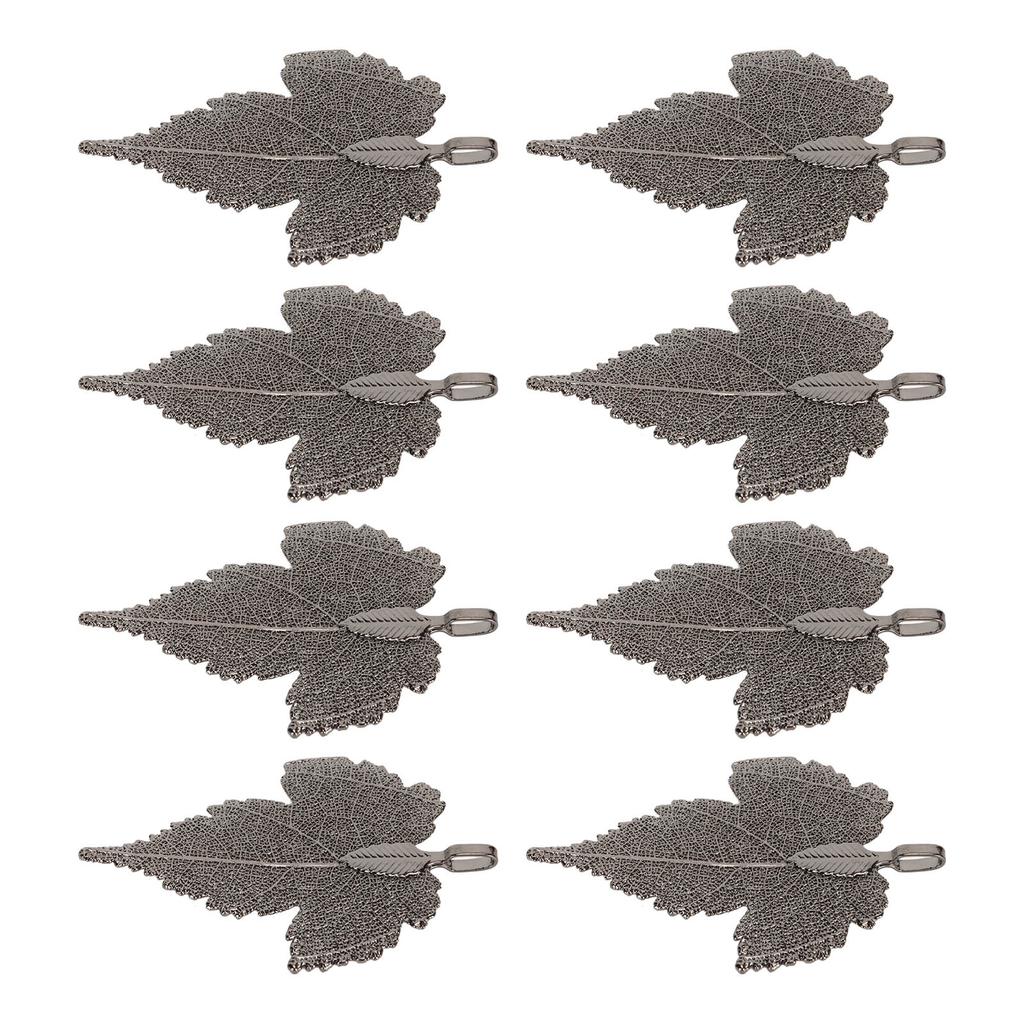 8pcs Maple Leaf Pendant DIY Handcraft Electroplating Leaf Jewelry Pendant for Earrings Necklaces Anklets Silver Black