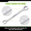 4-Piece Flare Nut Wrench Set, Offset End Spanner Metric 8 9 10 12 13 14 15 17mm, CR-V Steel Storage Pouch Repair and Remove Nuts on Fuel Tube Hose