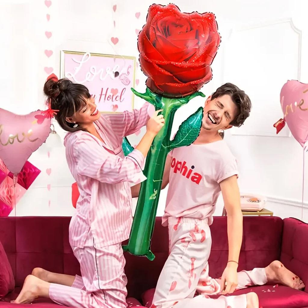 Extra Large smooth Rose Balloons Set Of 10 For Wedding Party Decorations Photo Props