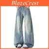 Scimitar Pattern American Bamboo Jeans Mens And Womens Same Loose Straight Wideleg Pants