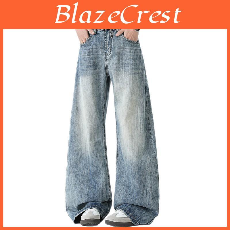 Scimitar Pattern American Bamboo Jeans Mens And Womens Same Loose Straight Wideleg Pants