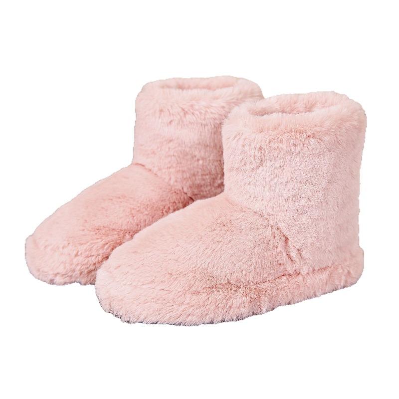 Winter new fluffy boots women's piled thickened warm cotton shoes room non-slip casual versatile cotton slippers