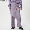 INCERUN Herren Reißverschluss Unregelmäßige Lagen Lässige Lange Gerade Hosen Hose