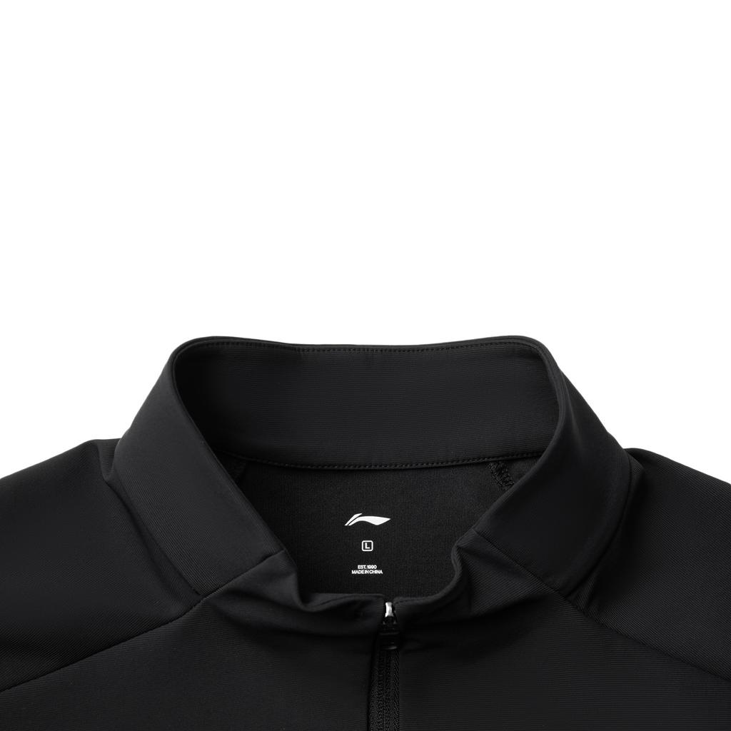 Li-Ning Comfortable Stand Collar Zipper Simple Versatile Sports Solid Color Jacket Men Jackets Black AJDV121-4