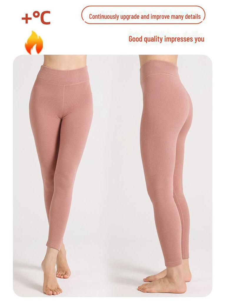 Women's High-Waisted Warm Velvet Pants with Hyaluronic Acid, Plus Size, A-Type, Autumn Trousers