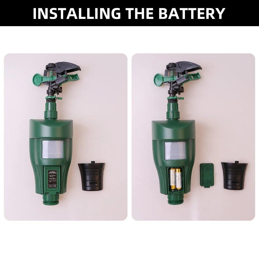 Bewegungsmelder-Sprinkler Tierabwehr Garten Schädlingsbekämpfung Jet-Sprühgerät Vogelabwehr Vertreibt Kleintiere Abwehrmittel Gebraucht