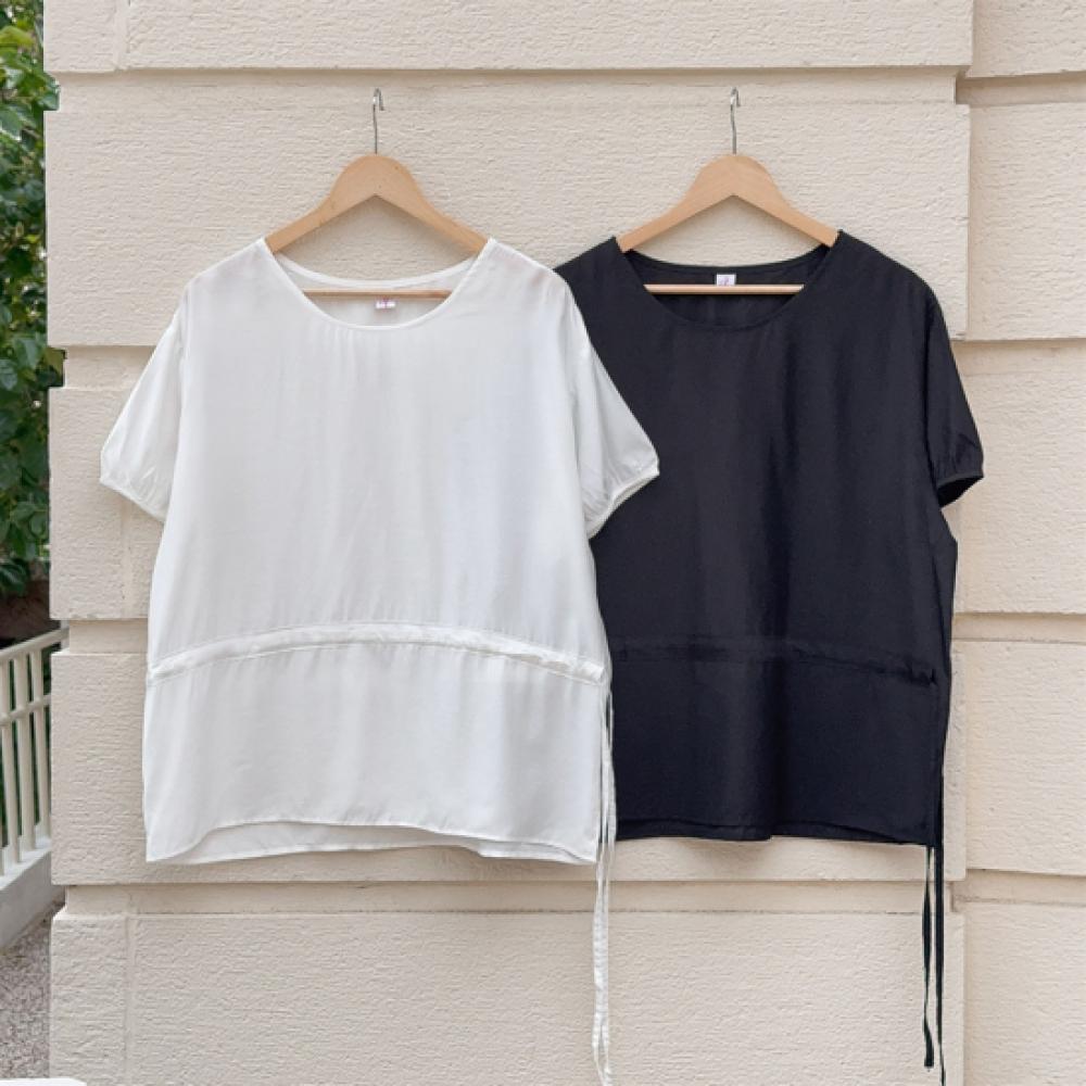 New Arrivals Open Run Women Loose Fit String Summer Blouse