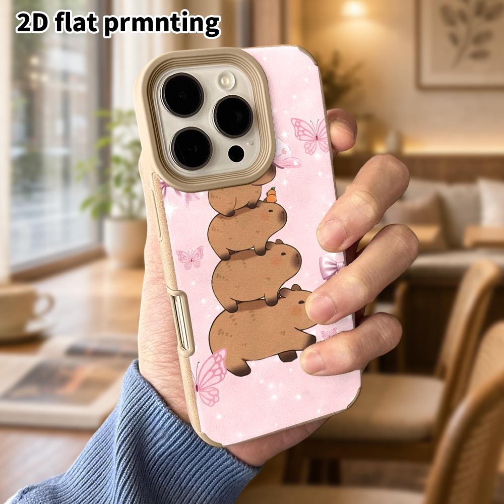 Phone Case: Lambskin 2D Flat Samsung Galaxy A34 A35 M05 M06 S20 S22 S21 FE Plus 5G Protective Case, Stackable Capybara, Christmas and Halloween Gift