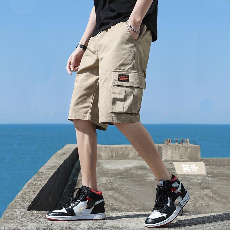 Pětibodové plážové oblečení, letní ležérní trend, univerzální volné strečové sportovní pětibodové kalhoty pro muže