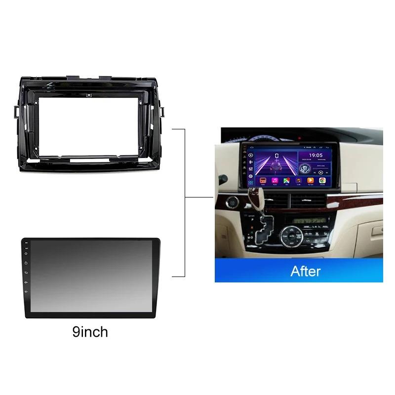 2 Din Car Radio 9'' Face Frame For Toyota Previa 2006 2012 Center Control Dashboard Fascia Stereo Panel Dash Kit