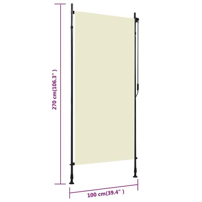 VidaXL Store Roulant d'Extérieur Ombre de Balcon Jardin Véranda Pergola Terrasse Résistant aux UV et à la Chaleur 100x270 cm 145939
