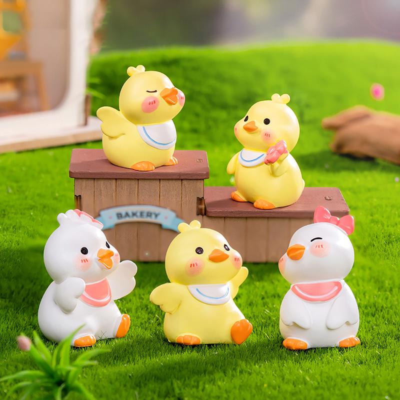 Anime Figure Little Yellow Duck Model Decoration Cute Car Mounted Ornaments Accessories Creative Cute Mini Ornaments Gifts