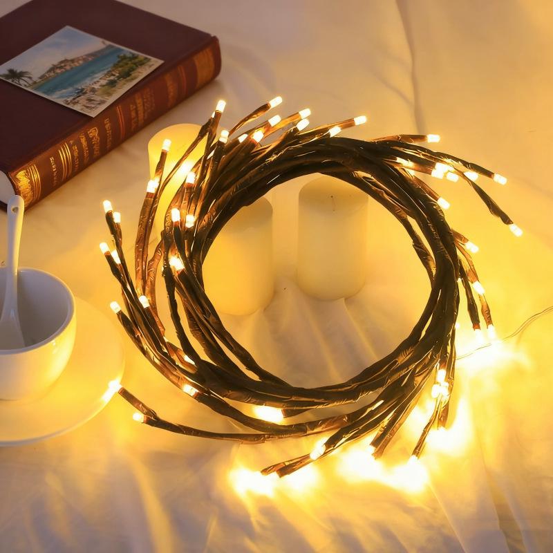 Cross-border Hot-Selling LED Branch Vine Lights: Wall Hanging, Luminous String Lights for Christmas and Atmosphere Decoration. 1.5m