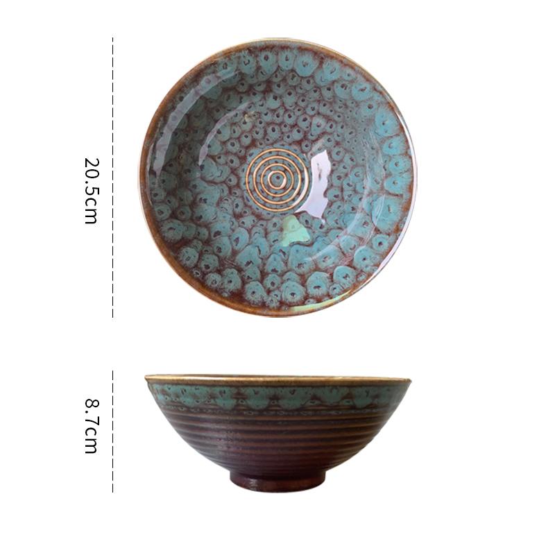 Japanese Vintage Porcelain Bowl Creative Homehold Lamian Noodles Instant Noodle Bowl Vegetable Salad Rice Soup Bowls Kitchenware