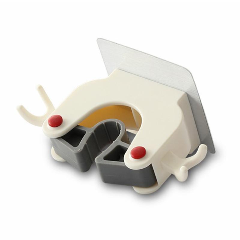 

Многофункциональный держатель для швабры без гвоздей, бесшовная полка для хранения, настенный держатель для щеток, вешалка для ванной комнаты Beige