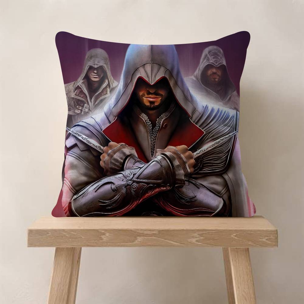 Game A-Assassins C-Creed Logo Decorative Room Aesthetics Pillow Case Home Decor Bedroom Sofa Bed Couch Pillow Cover 45X45
