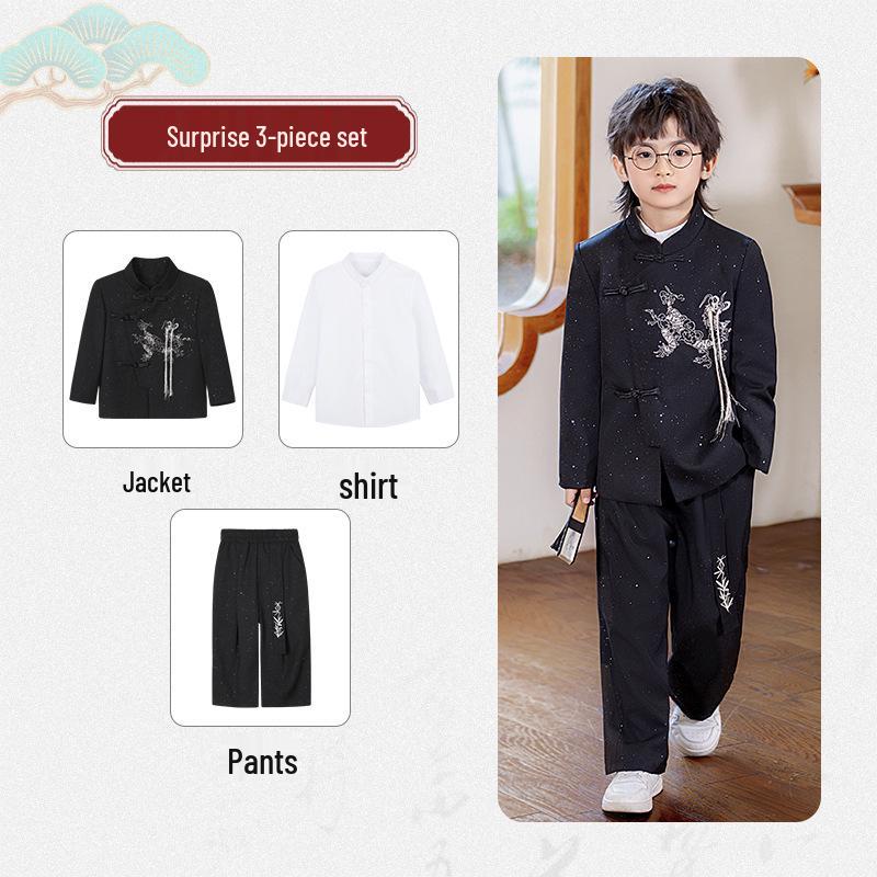 Jungen Tang Anzug Hanfu Set: Retro-Outfit im chinesischen Stil für Aufführungen, Dichterlesungen und besondere Anlässe