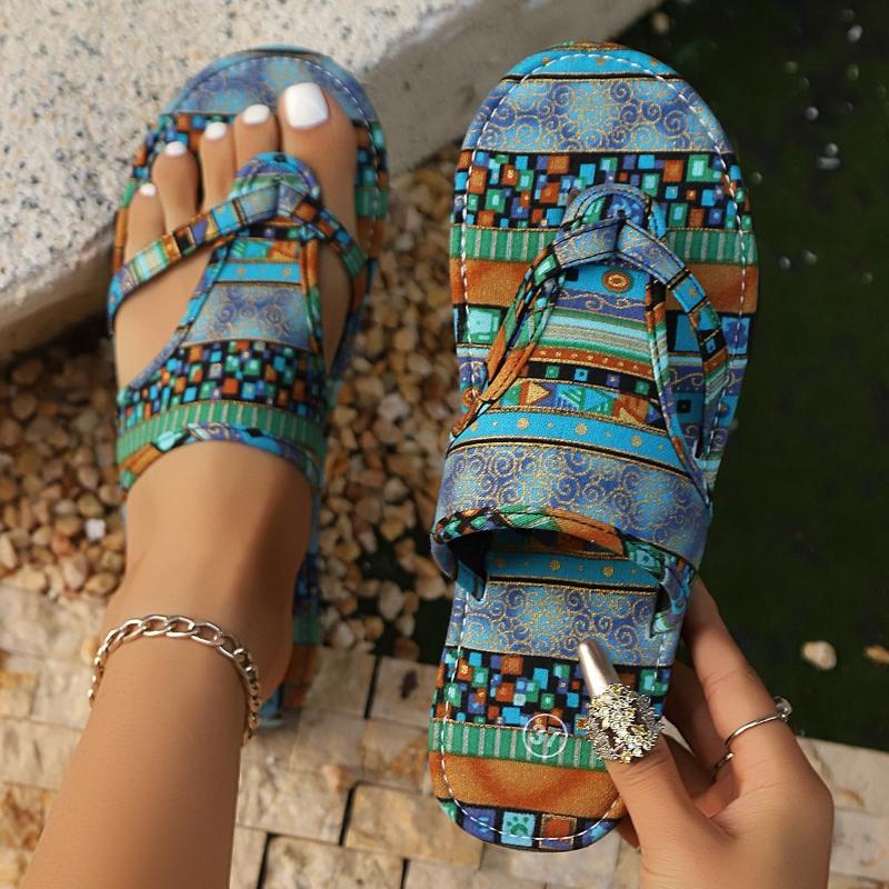 

Summer Flat Women s Shoes Hemp Rope Set Foot Beach Sandals Outdoor All-match Casual Slippers Large Size Women Sandals 36 небо синє кольору