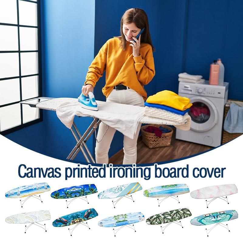 Canvas Ironing Board Cover Heat Resistant Printed Ironing Board Cover Ironing Board Accessories Protector Cover Home Decor