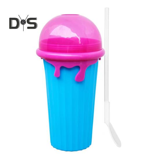 

Стакан для приготовления слаша с ложкой-соломинкой, стаканчики для быстрой заморозки для домашнего молочного коктейля, мороженого, двухслойный стакан для слаша, подарки для детей, семьи, друзей B