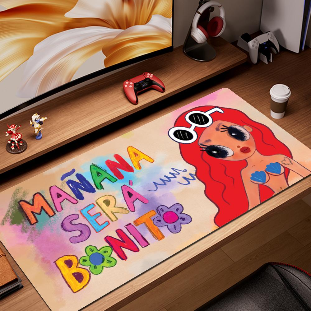HYBXAXC Karol G Manana Sera Bonito Mouse Pad Abstract cartoon Large 800x400mm MouseMat Gamer Mause Carpet PC Mat keyboard Pad