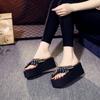 Rhenstone Shoes for Women Platform On Beach Woman Slippers Wedge Heel 2025 Luxury Pvc New Style Elegant and Fashionable Non Slip