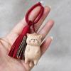 Keychain Pendant Lucky Cat Handcrafted Wooden Animal Themed Charm Bags Cell Phones Car Keys