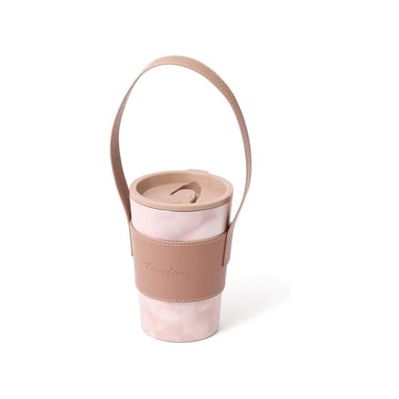 Francfranc Francfranc Roost Thermo Tumbler with Insulated Insulated Handle M Marble Brown Vacuum Double Structure Detachable with Cup Sleeve