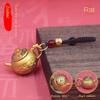 Chinese Style 12 Zodiac Keychain Brass 12 Zodiac Keyring Rotate Teapot Pendant  Backpack Decor